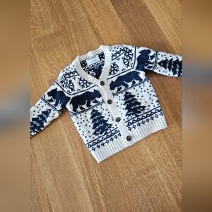 Old Navy Fair Isle Bear & Trees Cardigan